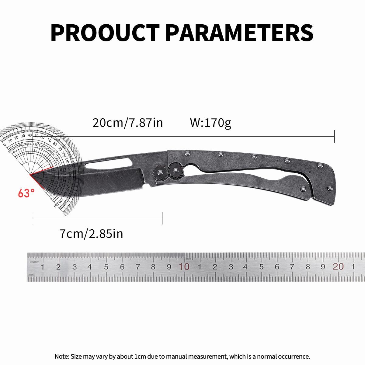 EDC Gear Mechanism Folding Pocket Knife，Tactical Stonewashed Gear Folding Knife, Must-Have Survival Gear for Outdoor Adventures