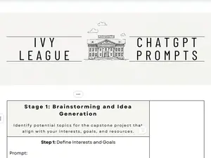 Capstone Project ChatGPT Prompts for Ivy League and Top 20 AdmissionsPDF