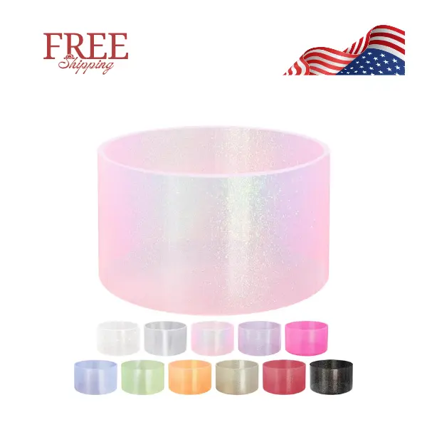Jelly Luster Glitter Silicone Transparent Boot for Stanley 20-40oz Peony Pink