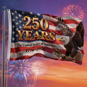 250th Anniversary USA Flag - 250 Years of Freedom 1776-2026 Double Sided Garden Flag | Patriotic Banner for Memorial Day - 4th of July Decorations Accessories for Garden Yard Porch Patio Lawn Outdoor Outside Decor