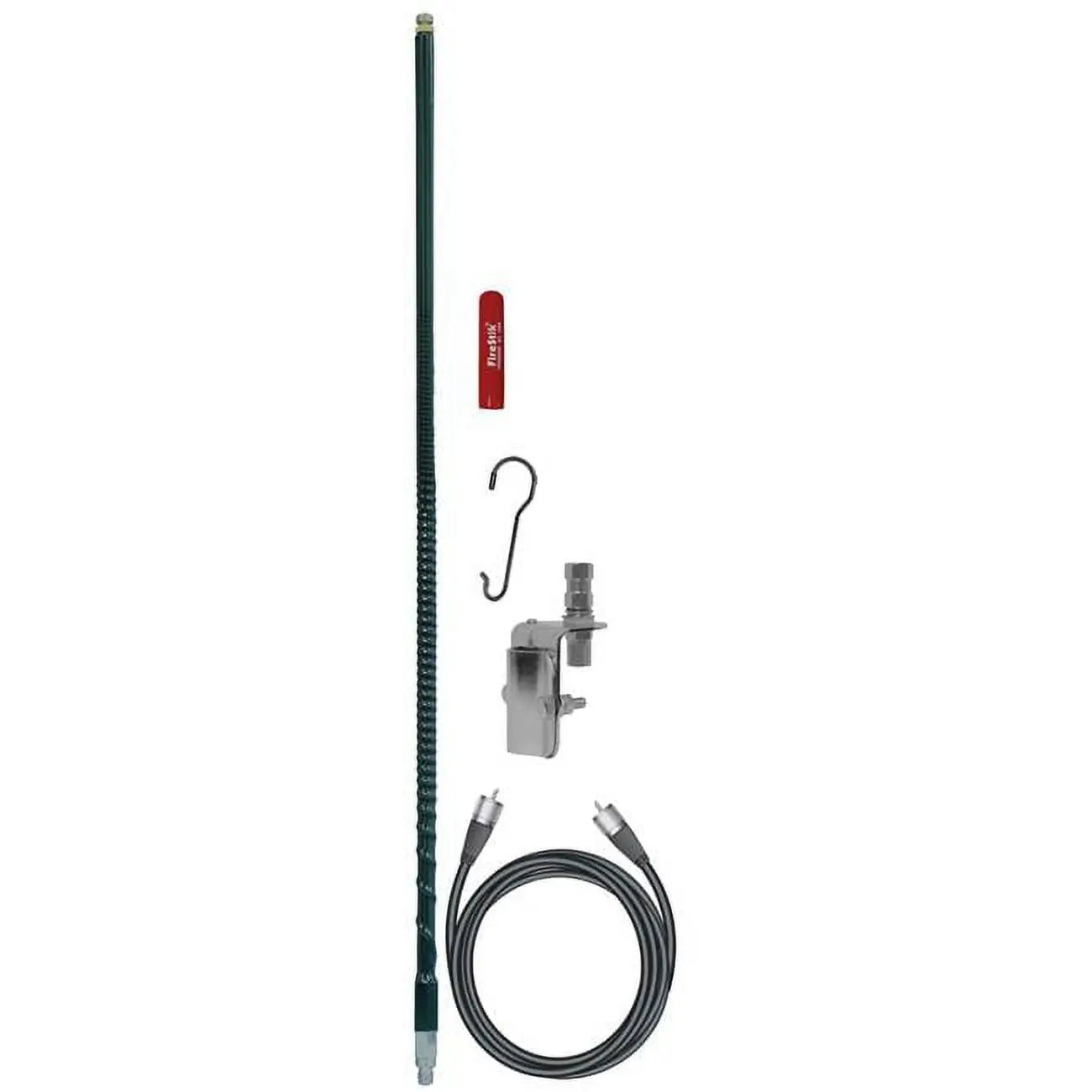 Firestik FS3SMK-B 3 ft 300W Twist-To-Tune Fiberglass Single Mirror Mount CB Antenna Kit - Black, SUV Accessories, for Horizontal/Vertical & Wide Mounting Surfaces, Firestik Single FS CB Antenna Kit