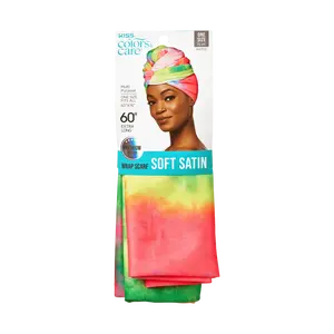 Kiss Colors & Care Soft Satin Wrap Scarf - Tie Dye