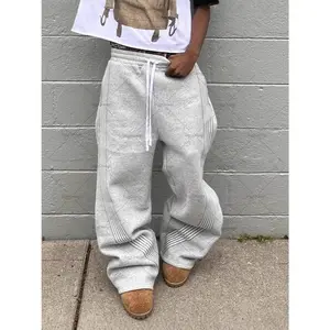 2025BaggyMen'sCorduroySweatpantswithLetterandStripedPrint,CozyFallVibes,DrawstringComfort,#StreetwearStyle#SeasonalEssentialsCasualMenswearStylishTrouser
