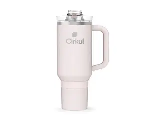 Cirkul 40oz All-Day StrawSip Double-Wall Insulated Stainless Steel Tumbler with Handle Cherry Blossom Light Pink Drinkware