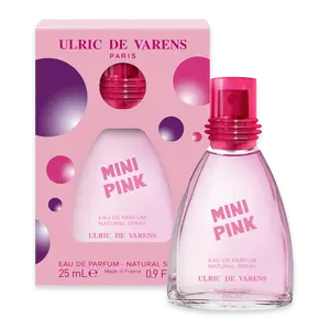 Ulric De Varens Mini Pink Eau de Parfum 25 ml- Youthful, Enchanting, and Fresh - Notes of Caramel, Bergamot, & Vanilla - Travel Size - .9 Fl Oz