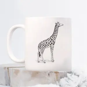 Giraffe Ceramic Mug, Giraffe Coffee Mug, Giraffe, Simple, Delicate, Dainty, Gift Idea, Minimalist, Pretty