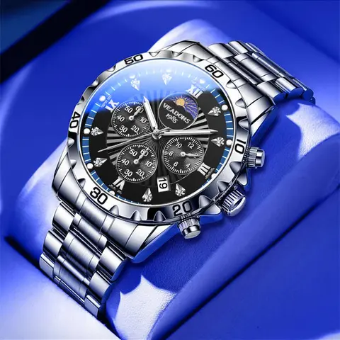 Brand Counter  Men’s  Luxury  Luminous  Watch Multifunction Wristwatch – Four Sub‑Dials & Six Hands | High‑End Fashion Elegant Design | Ideal Gift for Husband or Boyfriend with a Ceremonial Touch​ Boss Wristwatch for Party