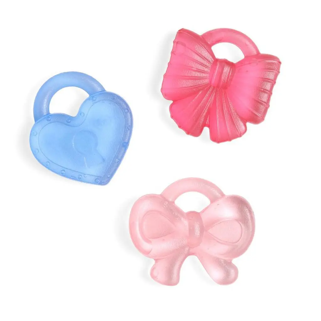 Itzy Ritzy Cutie Coolers™ Unisex Cute Sensory Teether Set - 3-Pack Water-Filled Teethers with Open, Textured Sides for Soothing Baby Sore Gums, Adorable Shapes