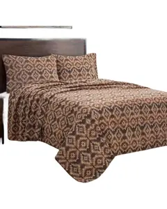 Hiend Accents Unisex Mesa Wool Blend Full/Queen Size Blanket Set 3 Piece - Pk1934-Fq-Oc