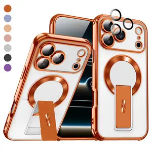 Magnetic Smartphone Casing for iPhone 17 Pro Max, 16, 15, 14 - Invisible Stand, Military Drop Protection, MagSafe Compatible, Full Camera Protection, Shockproof Handheld Devices Accessories summerwins