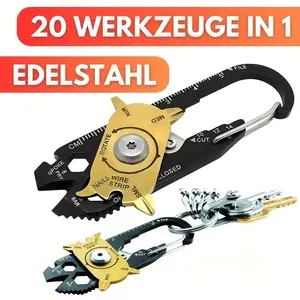 Portable Outdoor Multi-Tool 20-In-1 Creative Steel Wire Cutter, Camping Fishing Hiking Keychain, Stainless Steel Survival Tool, Survival Gear