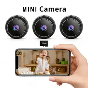 Mini Wi‑Fi surveillance camera (strong magnet): 4K HD, 1.5 hours battery life / USB power, 32 GB card, iOS/Android app, smart AI motion detection