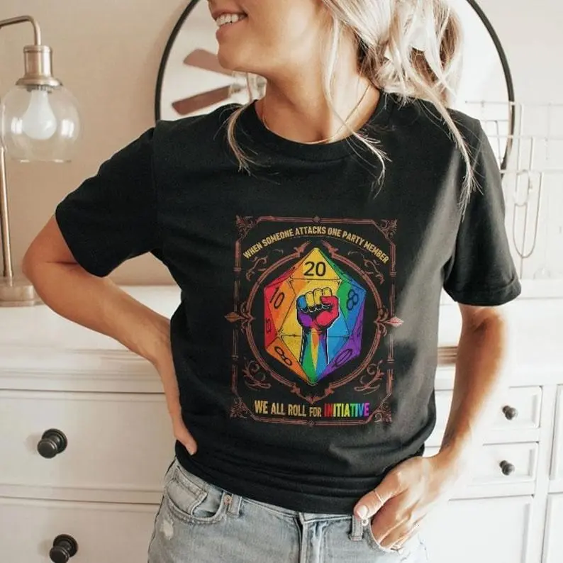 When Someone Attacks One Party Member We All Roll for Initiative D&D LGBTQ T Shirt