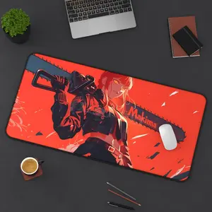 Red Chainsaw Girl Anime Mouse Pad, Keyboard Mat, Makima Chainsaw Man Anime Desk Mat For Computer Accessories, Gift For Gamer