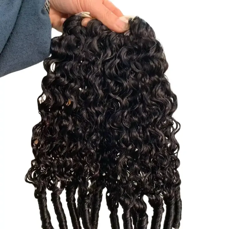 Burmese Curl Human Hair Extensions, Feather Crochet, Loose Wave Hair Pieces for Fashion Accessory Use, Honey Blonde, Halo Hair Extensions