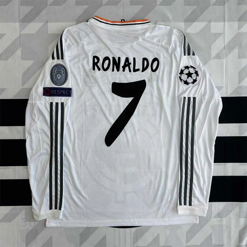 17–18 Home White No. 10 Ronaldo Long-Sleeve Soccer Jersey
