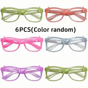 Festival Party Decorations, Glowing Color-Changing Night Light Glasses, Atmosphere Photo Props, Plastic Fluorescent Eyewear Frame