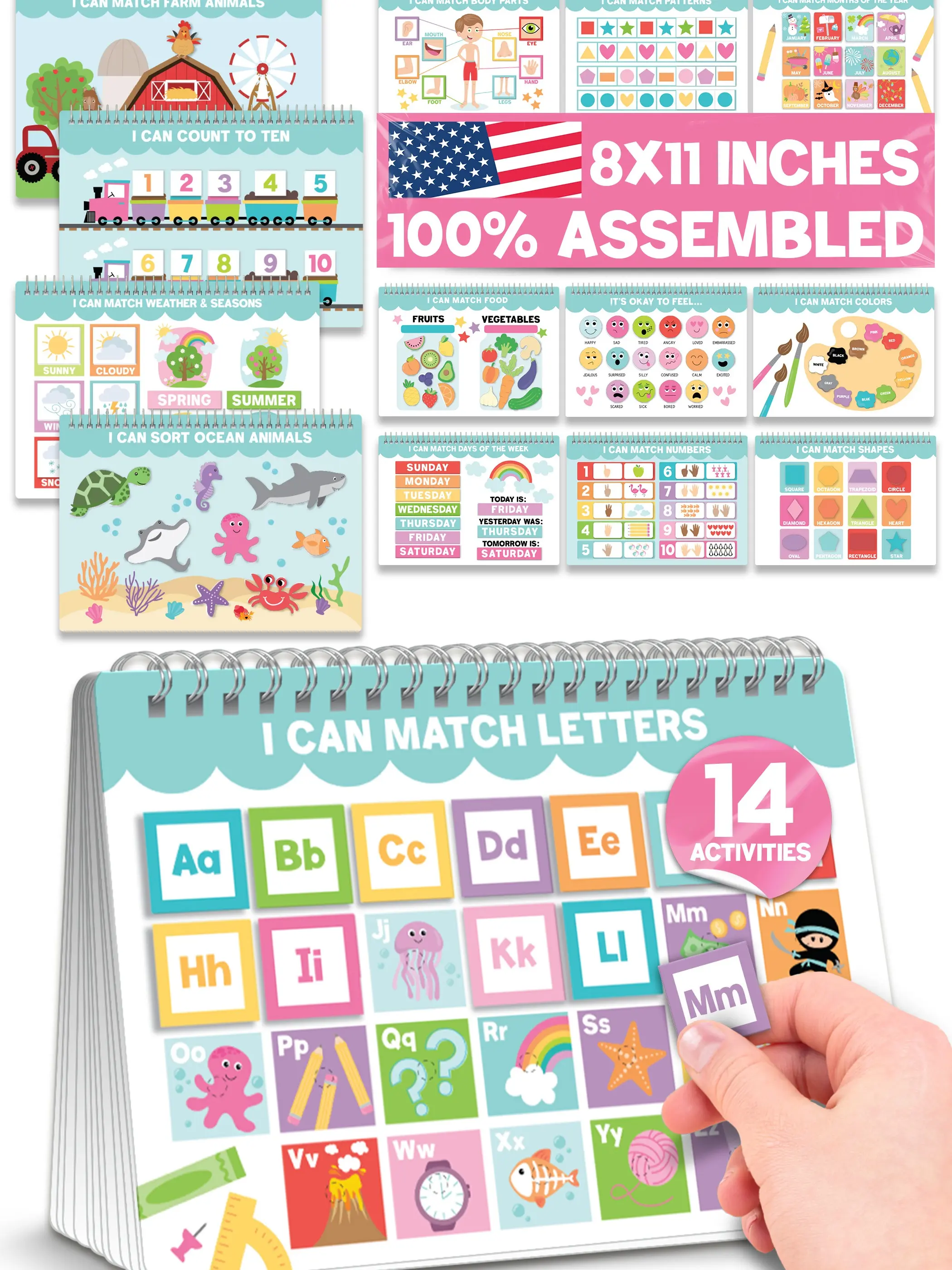 My First Busy Book For Toddlers 3-5 - My Preschool Busy Book For 5-7 Year Old, Toddler Activity Books, Homeschool Preschool Learning Activities, Coloful Kindergarten Learning Activities