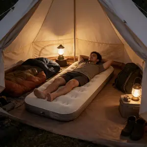 Portable luxury air mattress, multi-function Air luxury mattress/foldable air mattress-suitable for tent camping, outdoor home use-indoor/outdoor camping and hiking, parties, Christmas, Halloween, Easter, Hanukkah, Thanksgiving, birthday gifts