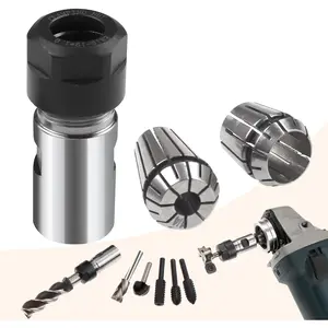 5/8"-11 Angle Extension Shaft Set Conversion Adapter Woodworking Tool Accessories Include Collet 1/4" & 1/2" 3PCS