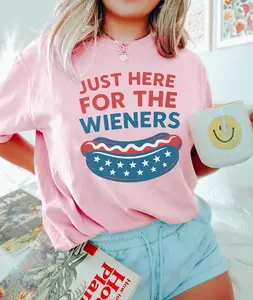 Just Here For The Wieners T-Shirt, Hot Dog Shirt, July 4th Tee, July 4th Hot Dog Tshirt, Independence Day Top, National Holiday Outfit