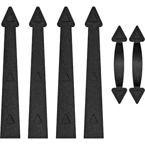 WINSOON Magnetic Garage Door Decorative Hardware Set of 6, Curb Appeal Faux Hinges and Handles Accents Hardware Kit, Black