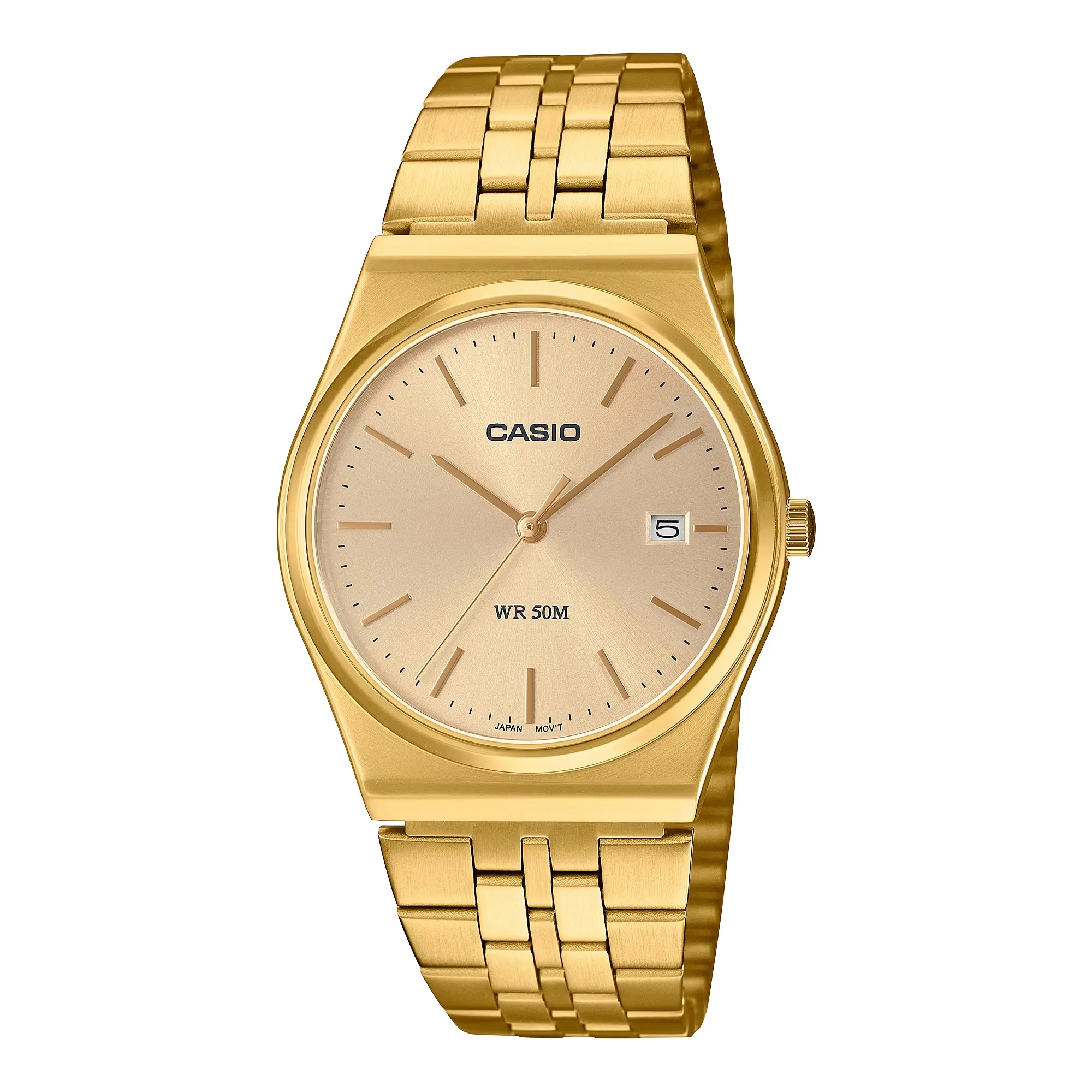Casio Men’s Gold Stainless Steel Watch with Champagne Dial - MTP-B145G-9AVDF