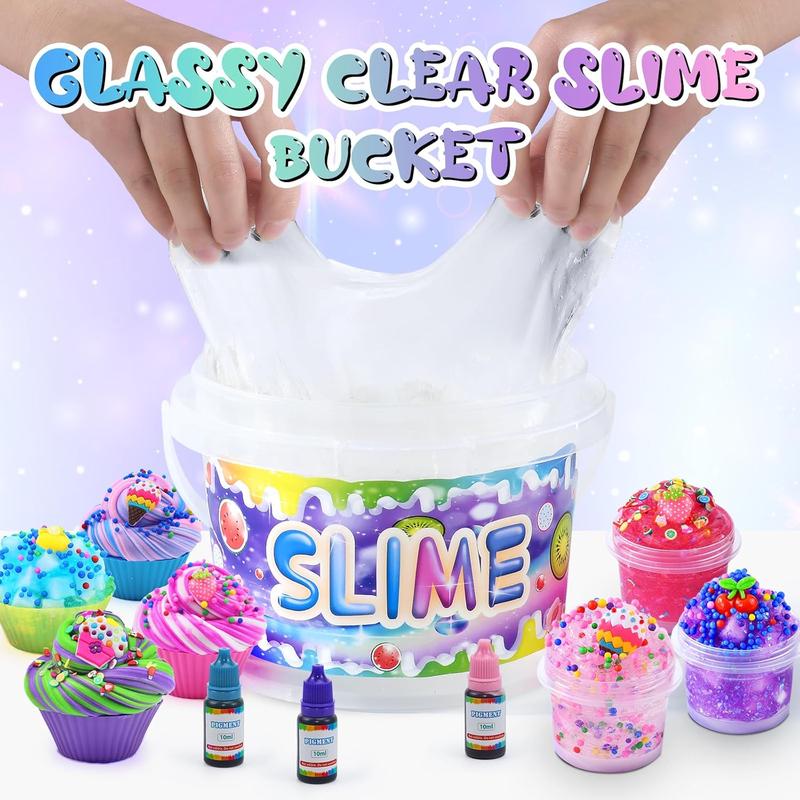 Valentine's Day Gift Clear Slime Making Kits with Premade Slime for Kids DIY with 35 Sets Add-ins Jumbo Kit for 6-12 Years Old Girls Boys Present Party Favors