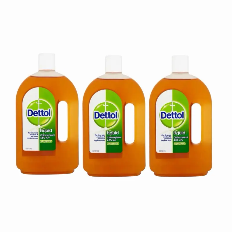 Dettol Anti-Septic Liquid 750ml Pack of 3 for Household Hygiene - Essential for Daily Cleaning & Germs Defense - 750ml Capacity, Anti-Septic Properties, Daily Use