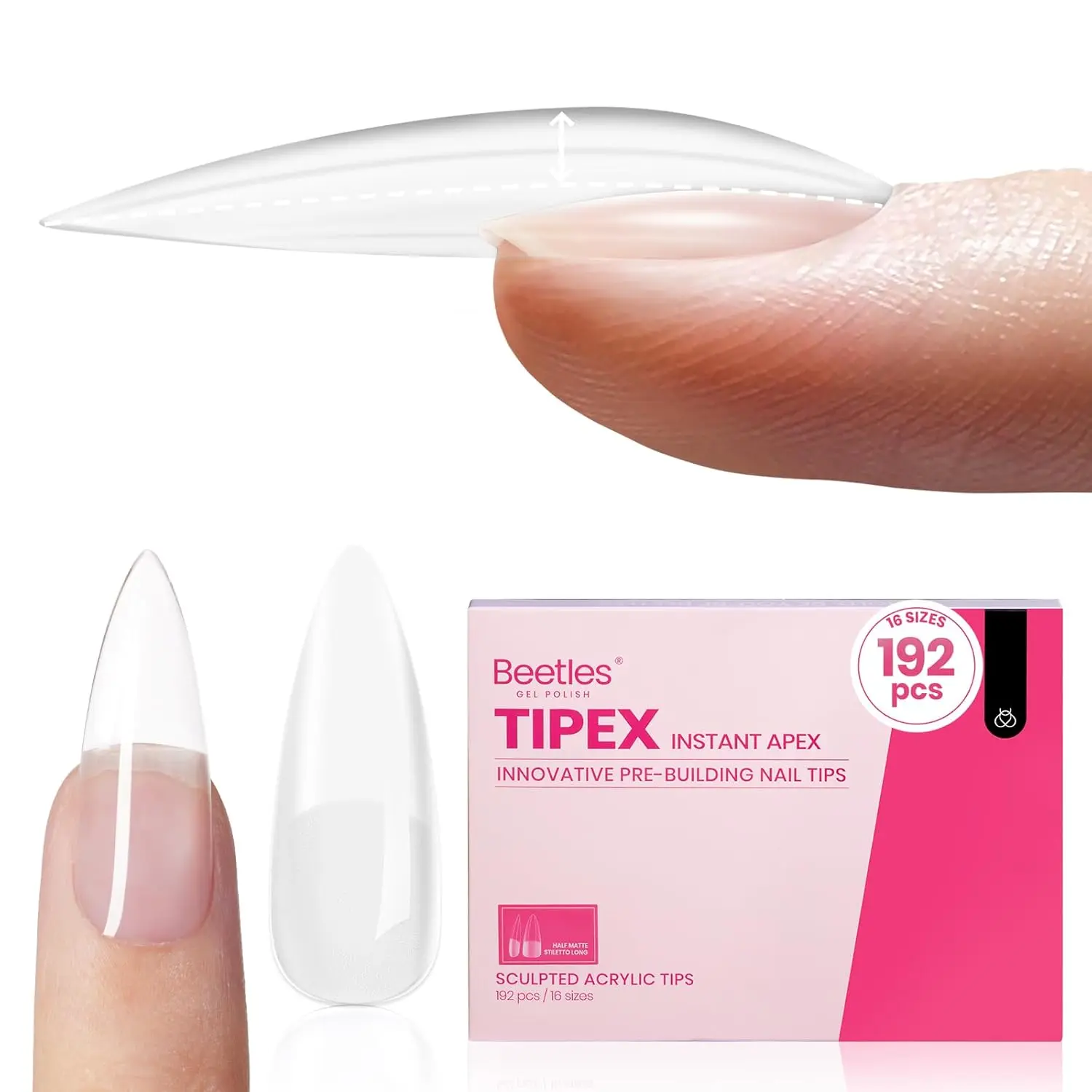 【Tips Only】192Pcs Long Stiletto