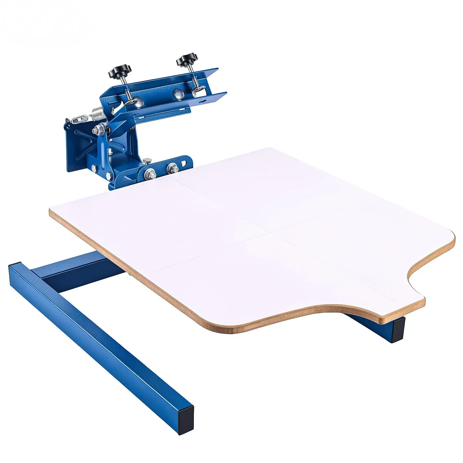 1-Color 1-Station Screen Printing Machine With 21.3 X 17.7 Inch Platen, Adjustable Tension, Powder-Coated Carbon Steel Construction, Silk Screen Printing Press For T-Shirt Printing, DIY Home And Commercial Use