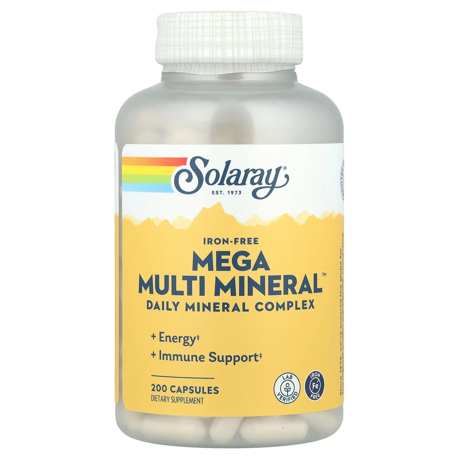 Solaray Mega Multi Mineral™, Iron Free, 200 Capsules
