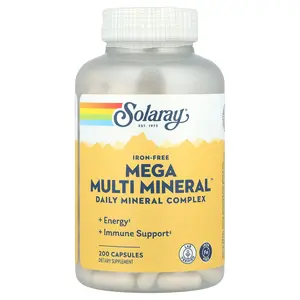 Solaray Mega Multi Mineral™, Iron Free, 200 Capsules