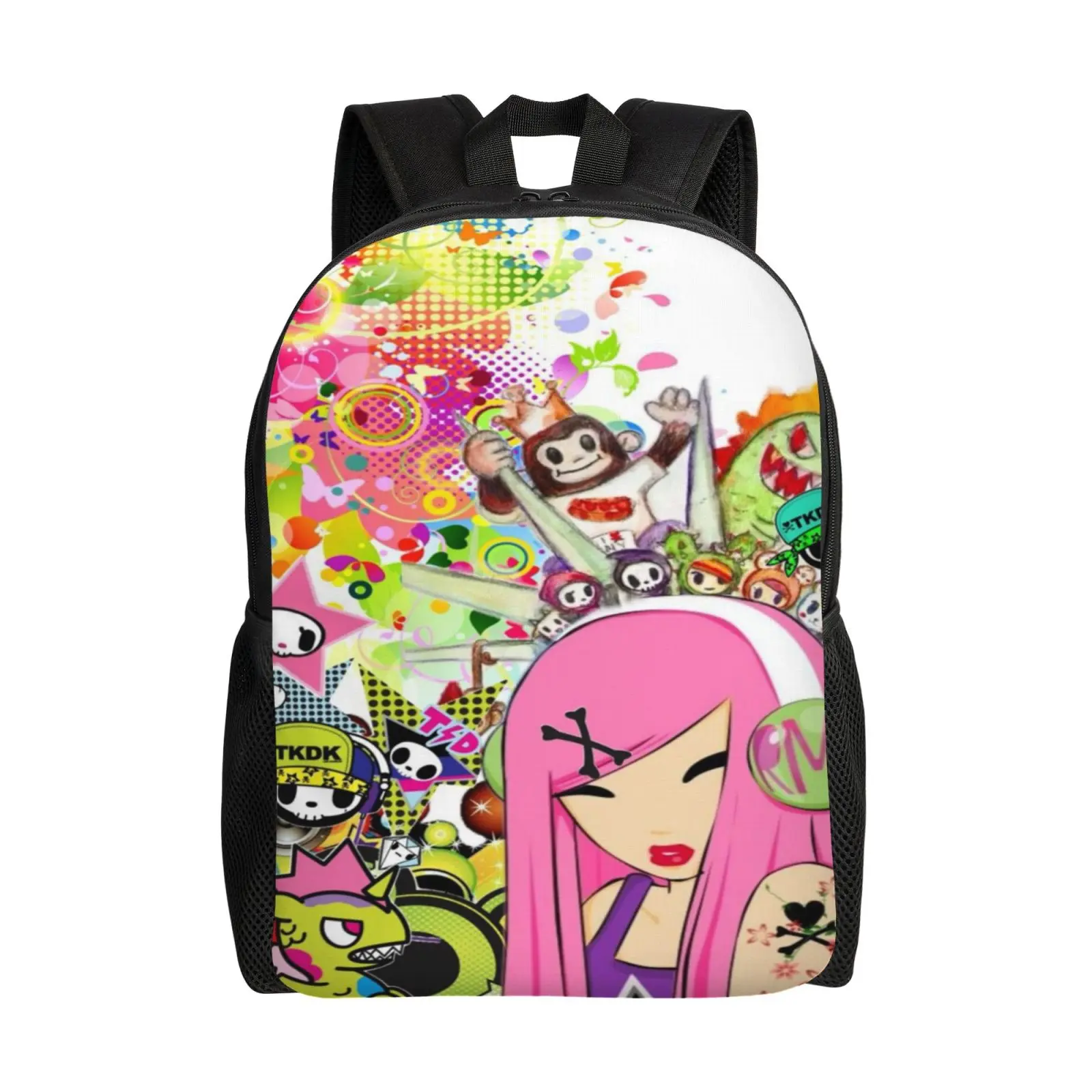 Tokidoki Backpack Student School Bag Outdoor Fashion 17 Inch Laptop Travel Rucksack Lightweight Water-Resistant Durable for Boys Girls Men and Women Ideal Gift