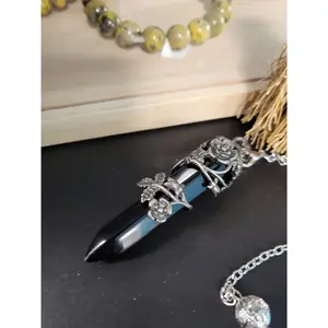 Obsidian Pendulum for Divination and Dowsing meditation jewelry