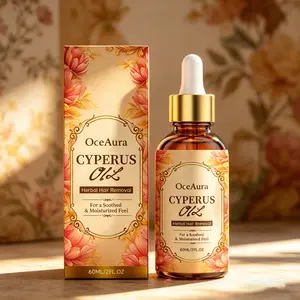 Cyperus Body Hair Removal Oil (60ML), Herbal Formula, Gentle Depilatory, Softens Skin Texture, Improves Roughness, Smooths Skin, Moisturizing and Refreshing Care
