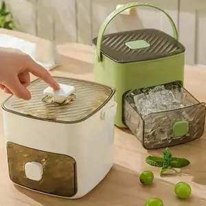 48 Compartment Ice Cube Maker with Easy-Press Lid, Double-Layer Ice Tray with Silicone Mold, Storage Bin & Ice Tongs, Durable Plastic Ice Cube Container for Summer Drinks, Homemade Frozen Food & Beverage Cooling