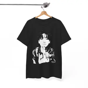 Bad Boy Middle Finger Graphic T-Shirt, Vintage Portrait Print, Retro Aesthetic Tee