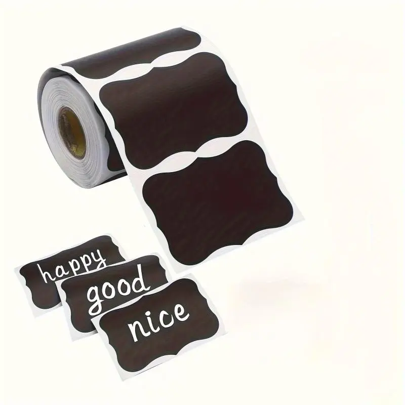 1Roll Black Labels Waterproof Reusable Chalkboard Stickers, Craft Room, Wedding, Storage, Organize Your Home, Kitchen And Office