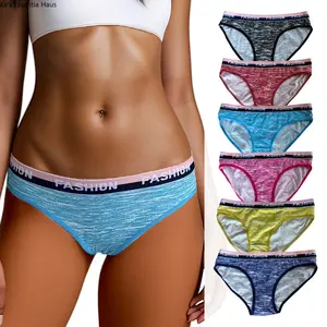 Women's 6-Pcs Pure Cotton Low-Waist Triangle Panties, 2026 Comfortable-Fit Sporty Athletic Underwear for Active Use