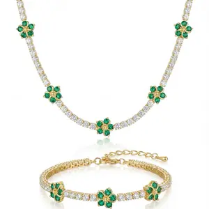 Blossom bling necklace and bracelet Bundle