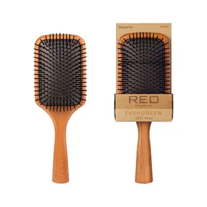 RED by KISS Evergreen Wooden Square Paddle Hair Brush RED by KISS Evergreen Wooden Square Paddle Hair Brush