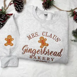 Mrs. Claus' Gingerbread Bakery Embroidered Sweatshirt