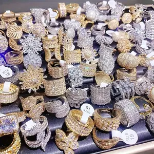 10 Pieces/Pack Luxury Synthetic Zirconia Inlaid Copper Material Women's Rings Elegant and Grand Mixed Style Multi-Piece Ring Set Suitable for Party, Wedding, Daily Wear Finger Accessories Jewelry Random Shipment OPP Bag Packaging