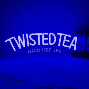 Twisted Tea Sign LED Neon Light, USB Powered Wall Hanging Art Neon Sign, Vibrant Business Welcome Sign for Home Bar, Man Cave, Restaurant, Cafe, Party