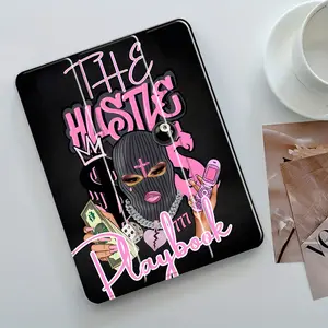 Hiphop Style Design Three-Tier Stand iPad Case,Transparent Acrylic Hard Back,Pencil Slot & Charger Port,Fits iPad 7.9/8.3/10.2/10.5/10.9/11/12.9 13 inch,Shock-resistant Full Cover Protective Case Suitable for Offices Schools Homes, Tablet Accessories