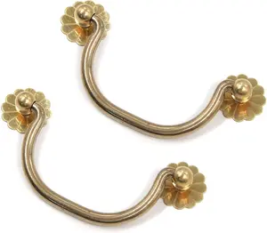 Pure Brass Cabinet Pulls   Handle and Pulls for Cupboard Cabinet Drawer Door Handles Decorative Furniture Pull Knobs, 2 Pack
