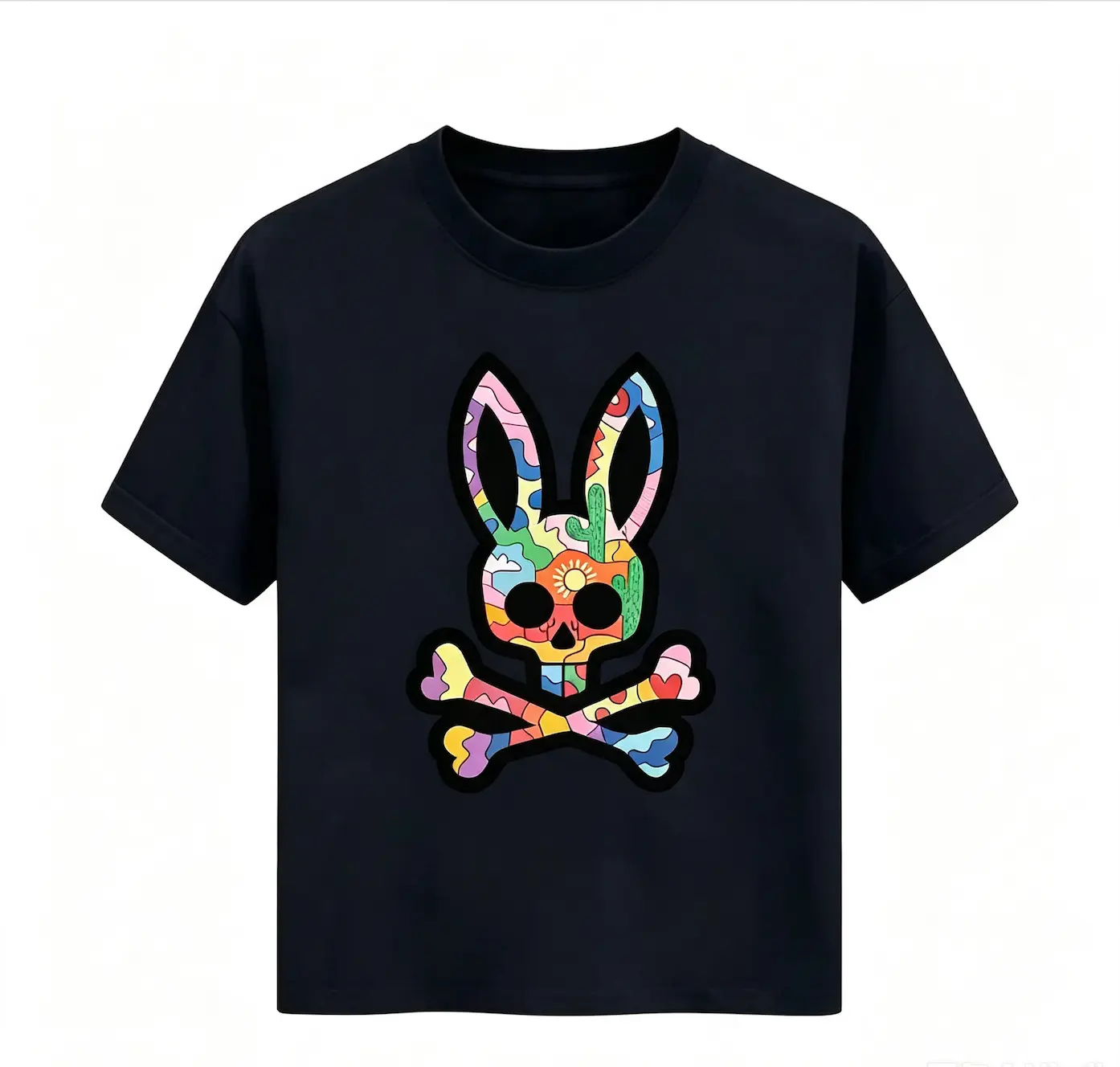 Oversized Graphic Tee Bone graphic t-shirt, rabbit design, hip hop style, unisex, men's short sleeve crew neck street style t-shirt summer and spring, casual, clothing, rock crew neck summer graphic Top Streetwear Crewneck Menswear Tshirt Gam,ropa,fitness