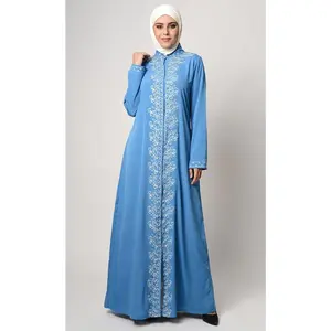 Kshibo Thread embroidered traditional abaya dress