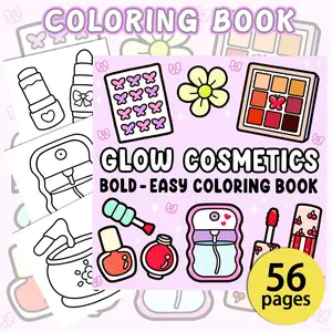 1PC Creative Makeup Coloring Book, made with high-quality coloring paper and exquisite makeup design patterns. Suitable for artistic creation and stress relief, for everyday leisure and entertainment, perfect as a Valentine's Day gift or Easter gift.